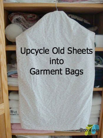 up-cycled old sheets garment bags