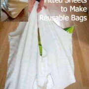 Upcycle fitted sheets into reusable bags