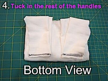folded handles white reusable bag