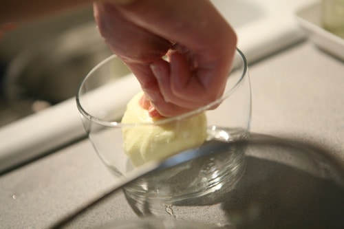 butter in a glass bowl
