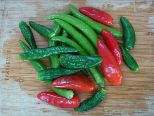 red and green peppers