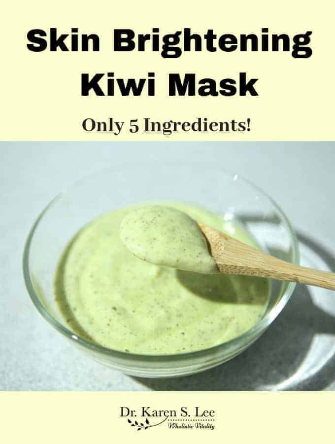 a spoonful of kiwi mask in a glass bowl