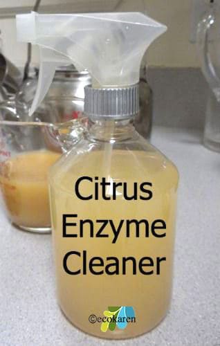 citrus enzyme cleaner in spray bottle
