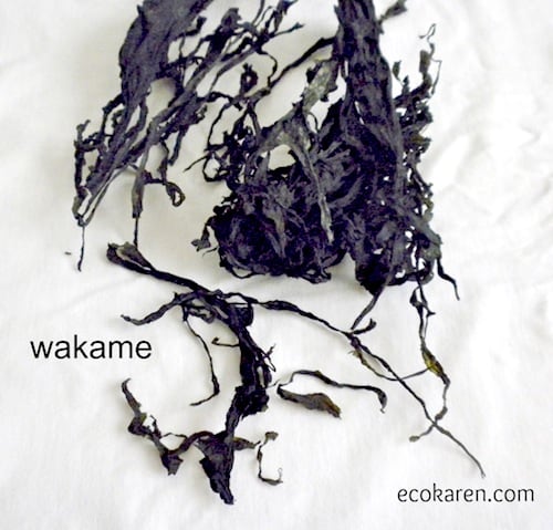 Dried Wakame on cheesecloth