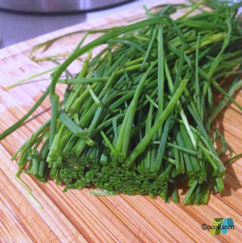 chives on cutting board