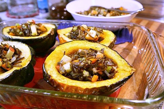 Stuffed Acorn Squash ready for baking