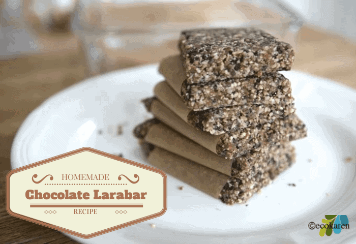 chocolate larabars wrapped in parchment paper