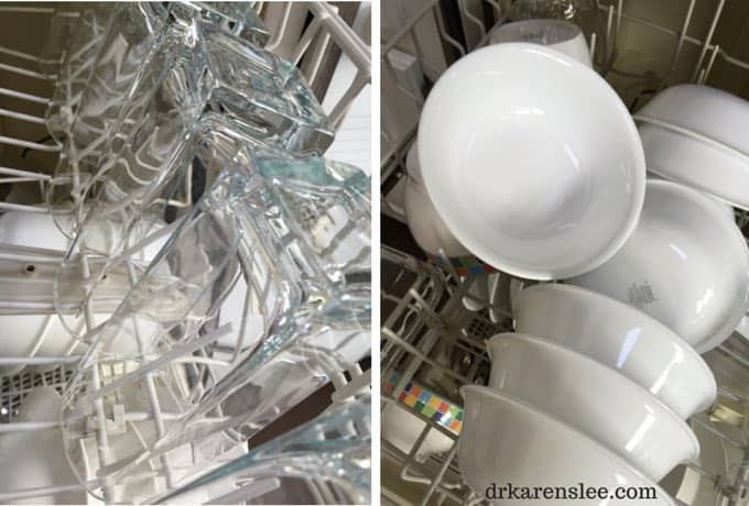 clean dishes in dishwasher