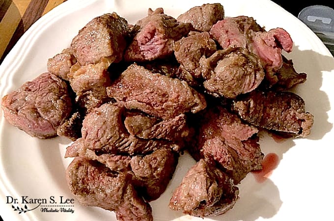 Browned beef cubes