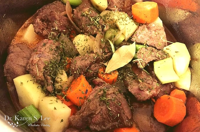 paleo beef stew cooking in instant pot