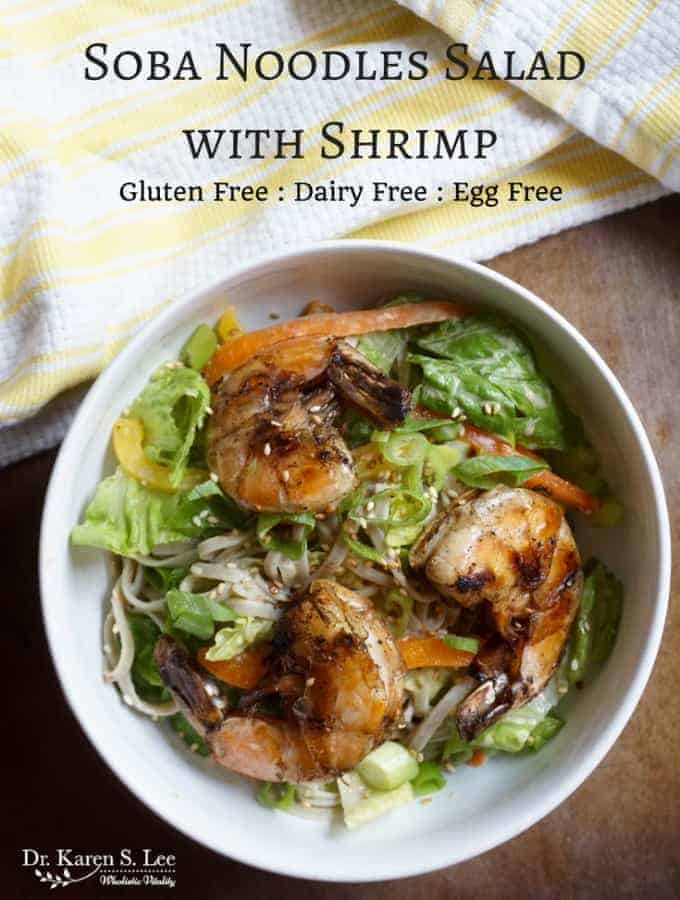 soba noddles Shrimp salad