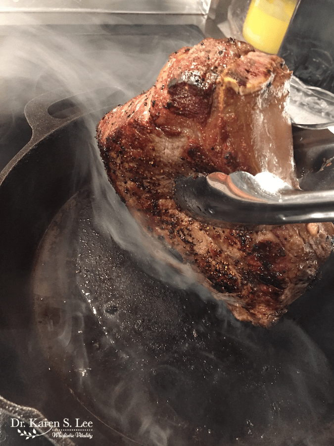 Sear Steak Sides on cast iron pan