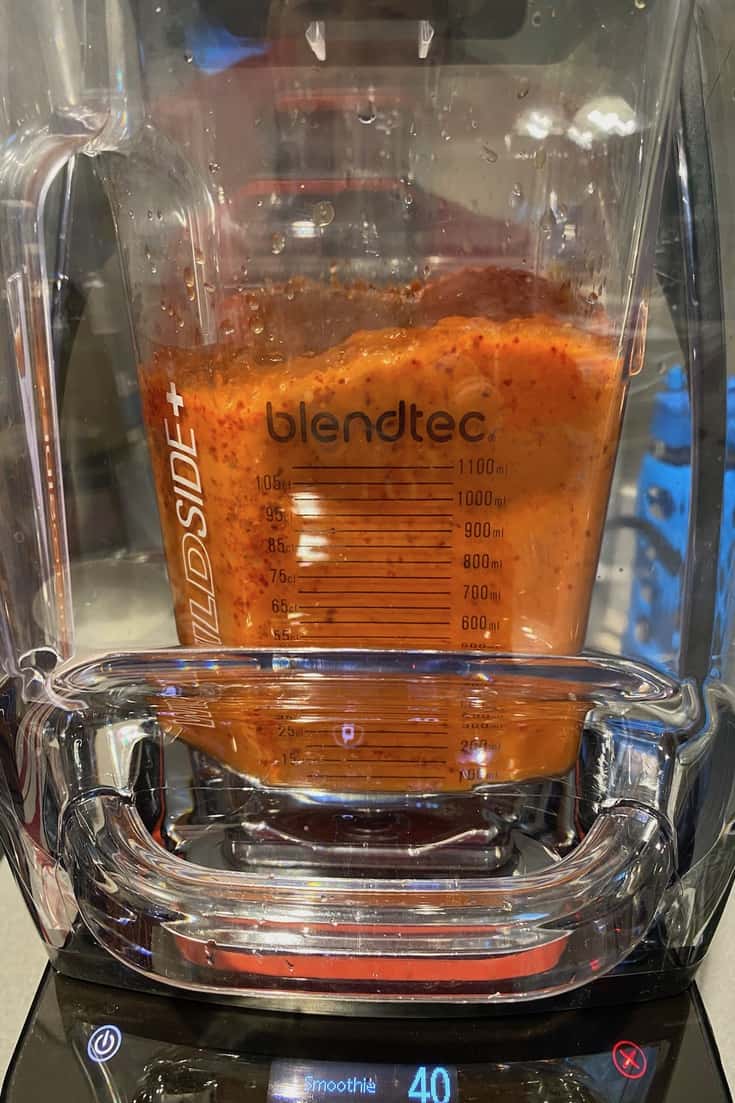 kimchi paste in Blendtec blender