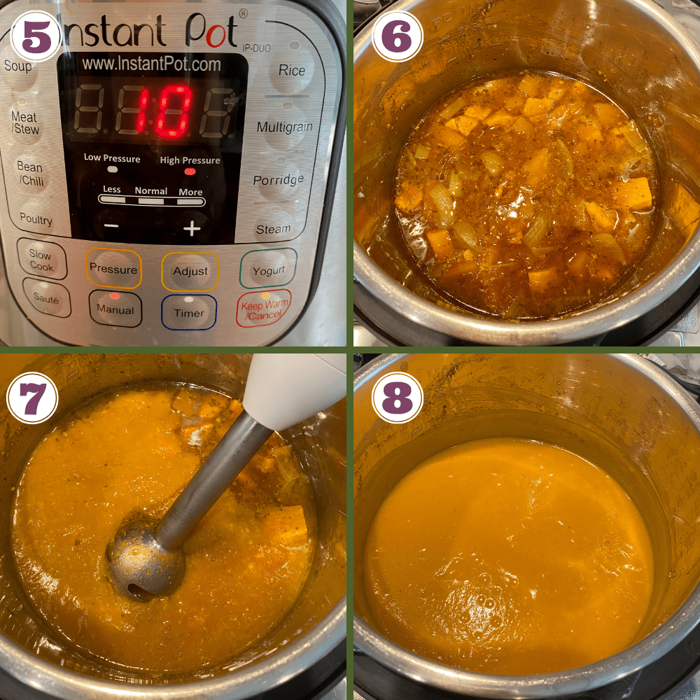 Butternut squash soup steps 4-8